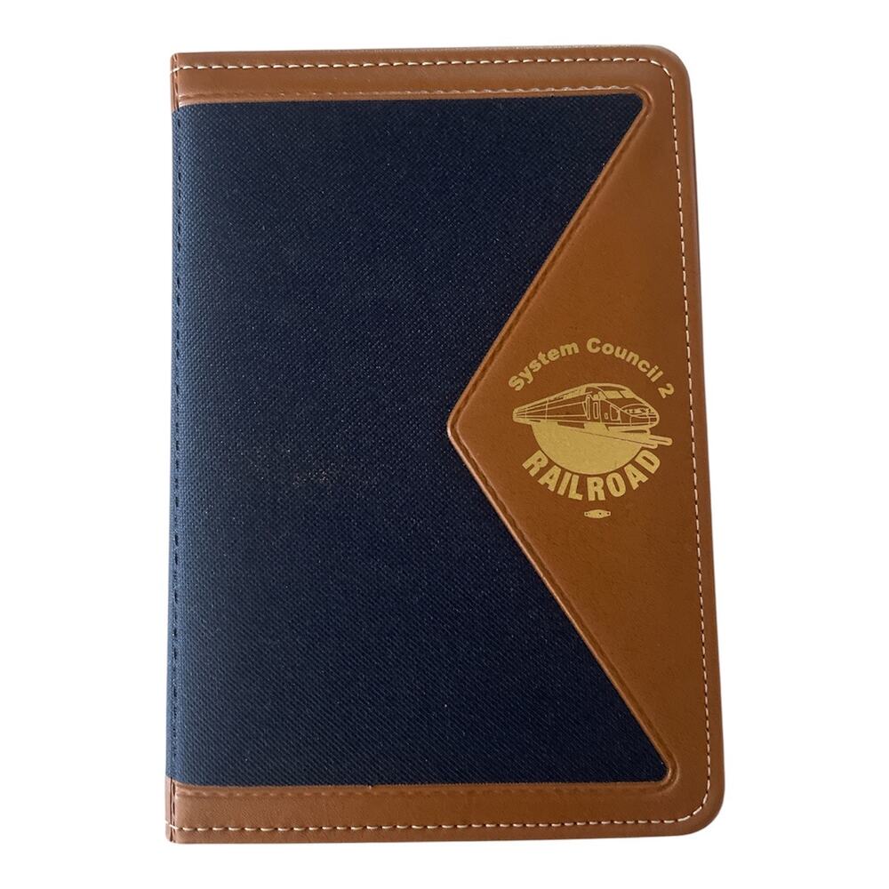 System Council 2 Blue/ Brown Railroad Note Pad Padfolio